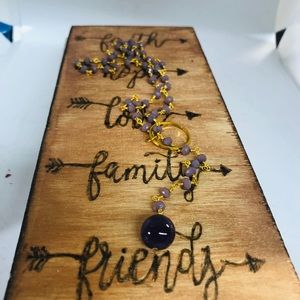 Amethyst Rondelle Beads Chain with Amethyst Bead